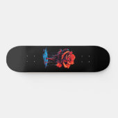 Trendy Distressed Grunge Rote Rose Skate Deck Skateboard (Horizontal)
