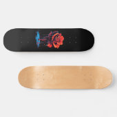 Trendy Distressed Grunge Rote Rose Skate Deck Skateboard (Horizontal)