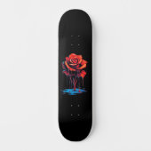 Trendy Distressed Grunge Rote Rose Skate Deck Skateboard (Vorderseite)
