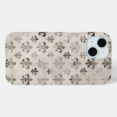 Trendy Distressed Silver Gray Lilie Pattern Case-Mate iPhone Hülle (Rückseite (Horizontal))