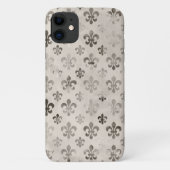 Trendy Distressed Silver Gray Lilie Pattern Case-Mate iPhone Hülle (Rückseite)