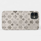 Trendy Distressed Silver Gray Lilie Pattern Case-Mate iPhone Hülle (Rückseite (Horizontal))