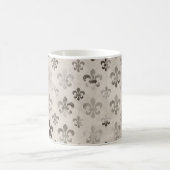 Trendy Distressed Silver Gray Lilie Pattern Kaffeetasse (Mittel)