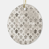 Trendy Distressed Silver Gray Lilie Pattern Keramik Ornament (Links)