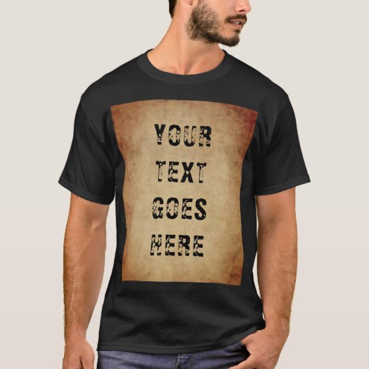 Trendy Distressed Text Template Men's Basic Black T-Shirt (Vorderseite)