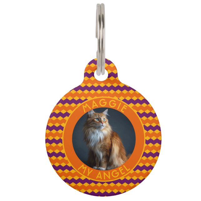 Trendy Dog Gift Chevron Symmetry  Haustiermarke (Vorderseite)