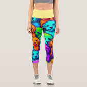 Trendy Dog Pattern für Pet Lovers Capri Leggings (Vorderseite)