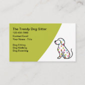 Trendy Dog Sitter Canine Walking Services Visitenkarte (Vorderseite)