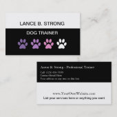 Trendy Dog Training Editable Business Cards Visitenkarte (Vorne/Hinten)