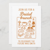 Trendy Doodle Handgezeichnete Bridal Brunch-Dusche Einladung (Vorne/Hinten)
