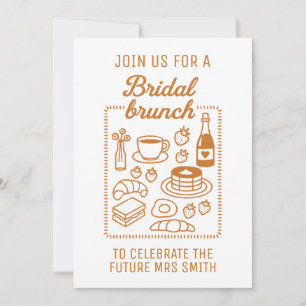 Trendy Doodle Handgezeichnete Bridal Brunch-Dusche Einladung