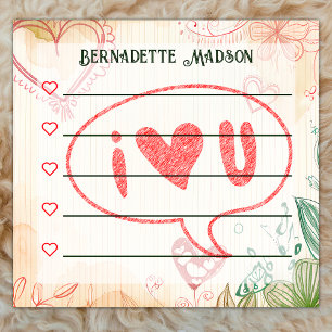 Trendy Doodle Hearts & Blätter To Do List 3" x 3" Post-it Klebezettel