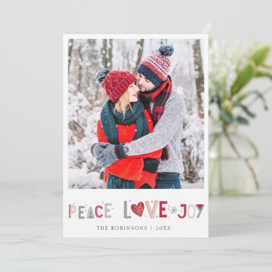 Trendy doppelseitige Weihnachtskarte Dankeskarte (Stehend Vorderseite)