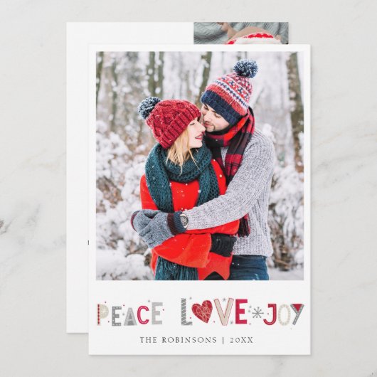 Trendy doppelseitige Weihnachtskarte Dankeskarte (Vorne/Hinten)