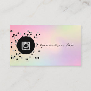 Trendy Dots Holographic Instagram Social Media Visitenkarte