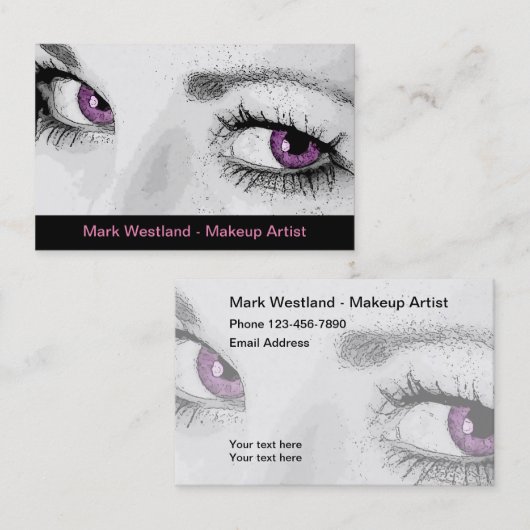 Trendy Double Side Makeup Artist Business Cards Visitenkarte (Vorne/Hinten)