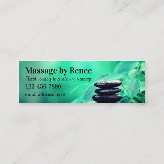 Trendy Double Side Massage Business Cards Mini Visitenkarte (Rückseite)