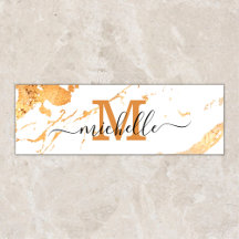 Trendy Double Sided White Marble Monogram
