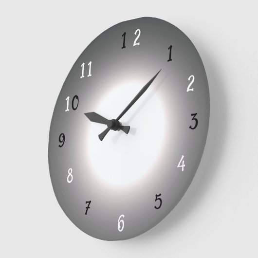 Trendy Dramatic Silver Gray Black Clock Große Wanduhr (Winkel)