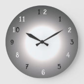 Trendy Dramatic Silver Gray Black Clock Große Wanduhr (Vorderseite)