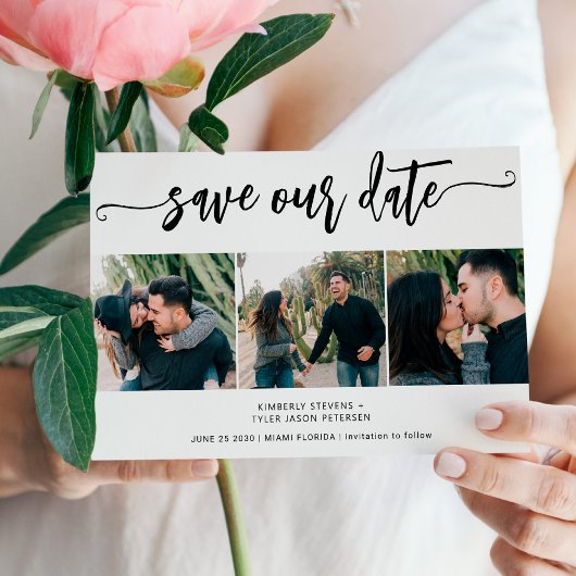 Trendy Drehbuch 3 Foto Moderne Hochzeit Save The Date