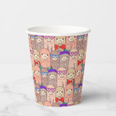 Trendy Dressed Llama Pattern Pappbecher (Rückseite)