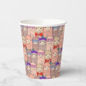 Trendy Dressed Llama Pattern Pappbecher (Links)