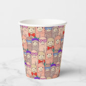 Trendy Dressed Llama Pattern Pappbecher (Vorderseite)
