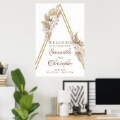 Trendy Driving Palm Pampas Grass Dusty Rose Willko Poster (Heimbüro)