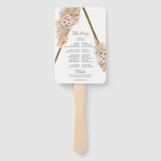 Trendy Driving Palm Pampas Grass Holz Arch Program Fächer (Rückseite)