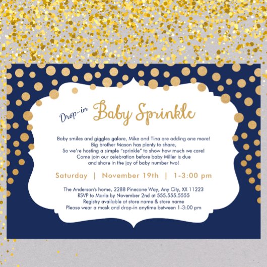 Trendy Drop-in Baby Sprinkle Einladungen