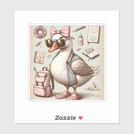 Trendy Duck Back to School Sticker Set (Blatt)