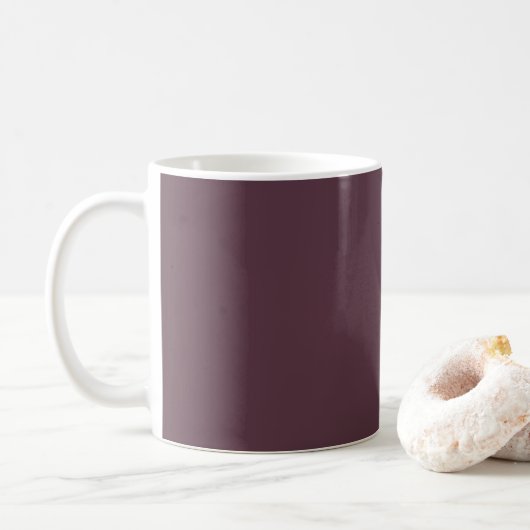 Trendy Dunkles Pflaumenbraun - Kaffeetasse (Mit Donut)