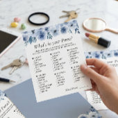 Trendy Dusty Blue Floral Was ist in deinem Handspi Flyer