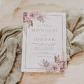 Trendy Dusty Rose Floral Boho Wedding Einladung