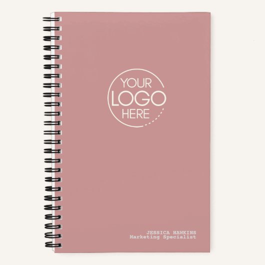 Trendy Dusty Rose Modern Logo Notizblock (Vorderseite)