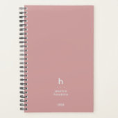 Trendy Dusty Rose Modernes Monogramm Planer (Vorderseite)