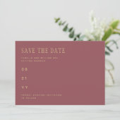 Trendy Dusty Rose Pink Gold Hochzeit SPAREN DAS DA Save The Date (Stehend Vorderseite)