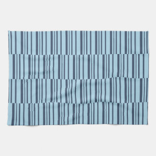Trendy Earthy Blue Stripes Geschirrtuch