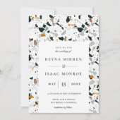 Trendy Earthy Terrazzo Artisan Frame Wedding Invit Einladung (Vorderseite)