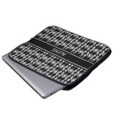 Trendy Editable Black & Silver Abstraktes Muster Laptopschutzhülle (Vorne Knopf)