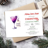 Trendy editable Christmas cocktails party invite Einladung