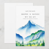 Trendy Editable Mountain Save The Date (Vorne/Hinten)