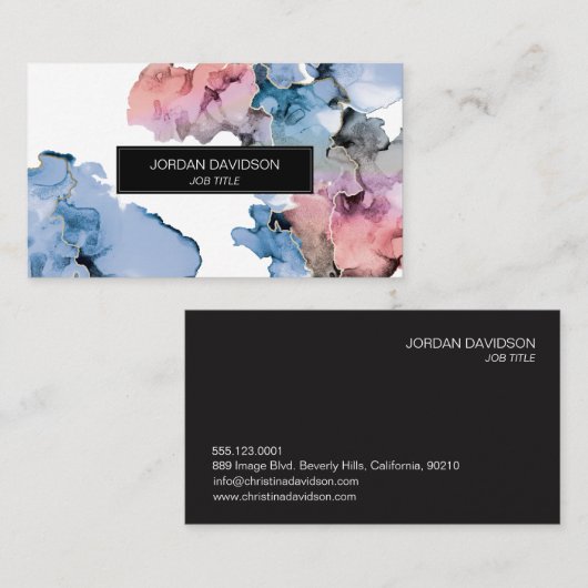 Trendy Editable Paint Splash modern Visitenkarte (Vorne/Hinten)