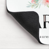 Trendy Eiffel-Turm und erröten rosa Blumen | Paris Mousepad (Ecke)