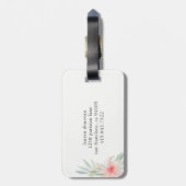 Trendy Eiffelturm und Blume in Rosa | Paris Gepäckanhänger (Rückseite vertikal)