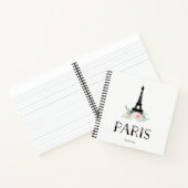 Trendy Eiffelturm und Blume in Rosa | Paris Notizbuch (Innenseite)
