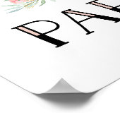 Trendy Eiffelturm und Blume in Rosa | Paris Poster (Ecke)