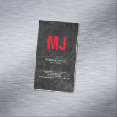 Trendy einzigartig grau vertikale riesige rote Mon Magnetische Visitenkarte (Beispiel)