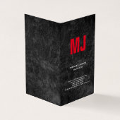 Trendy einzigartig grau vertikale riesige rote Mon Visitenkarten (Vorderseite)